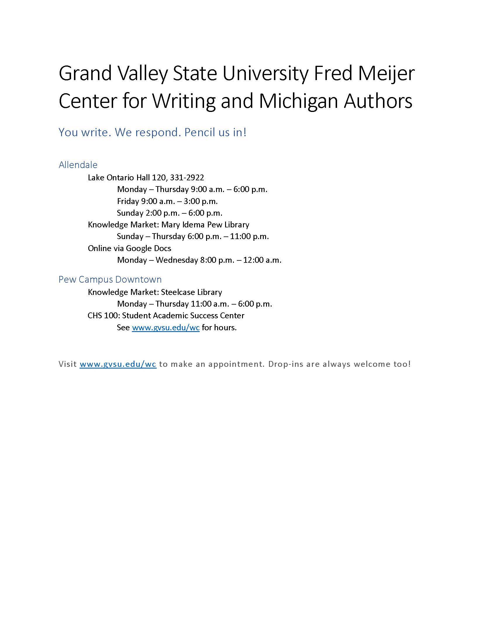 Accessible PDF version of Writing Center Handout for download